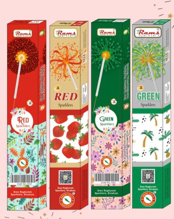 15 cm green sparklers box